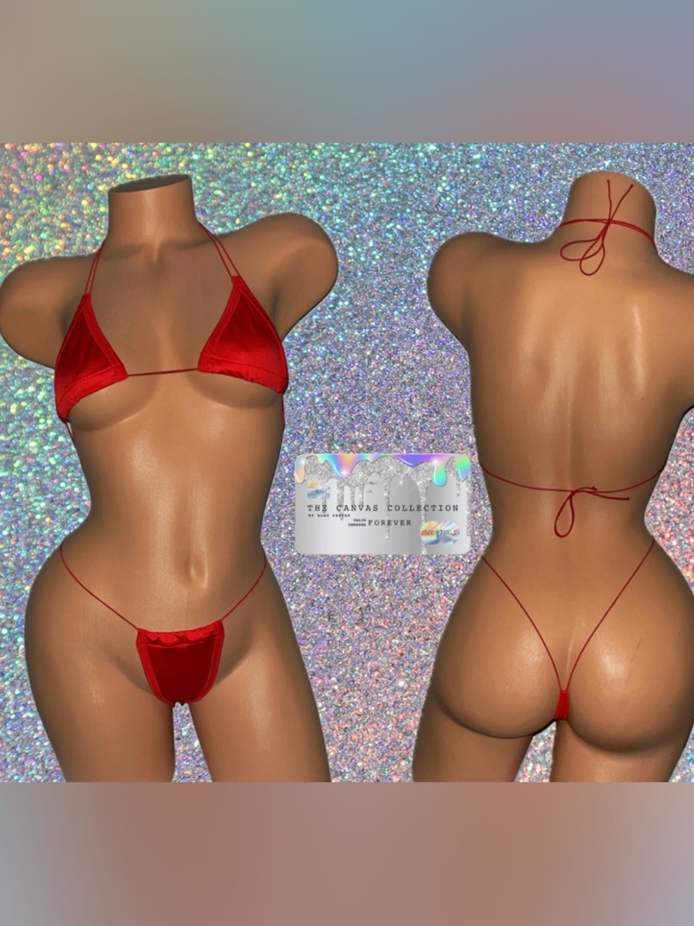 EXOTIC DANCEWEAR: Light Red 2 piece bikini Set